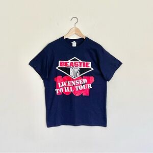 NEW Beastie Boys Licensed To Ill ‘87 Tour Retro Navy T Shirt Adult size Medium